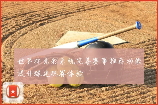 世界杯竞彩系统完善赛事推荐功能提升球迷观赛体验